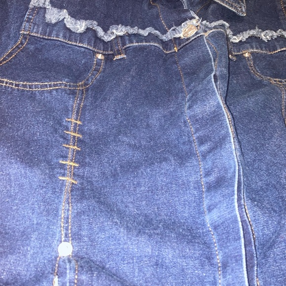 Y2K Denim Button Dress With Lace Up Back - Picture 11 of 11